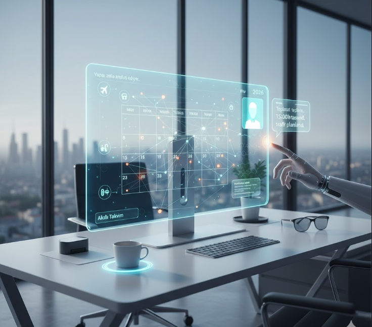 Yapay zeka destekli akıllı takvim ve otonom planlama arayüzü 2026