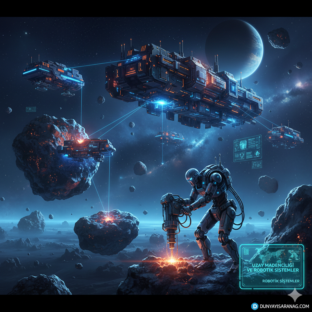 Uzay madenciliği yapan robotik sistemler ve nöromorfik yapay zeka kontrol ünitesi